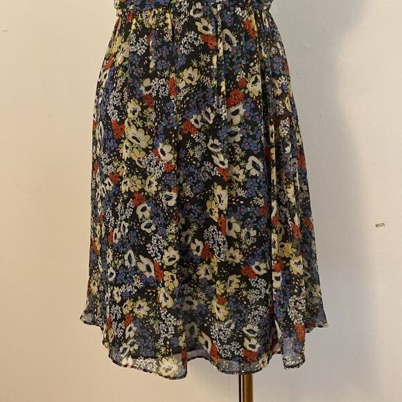 Suzi Chin for Maggy Boutique Black Floral Mini Dress Size 4 - Picture 4 of 14